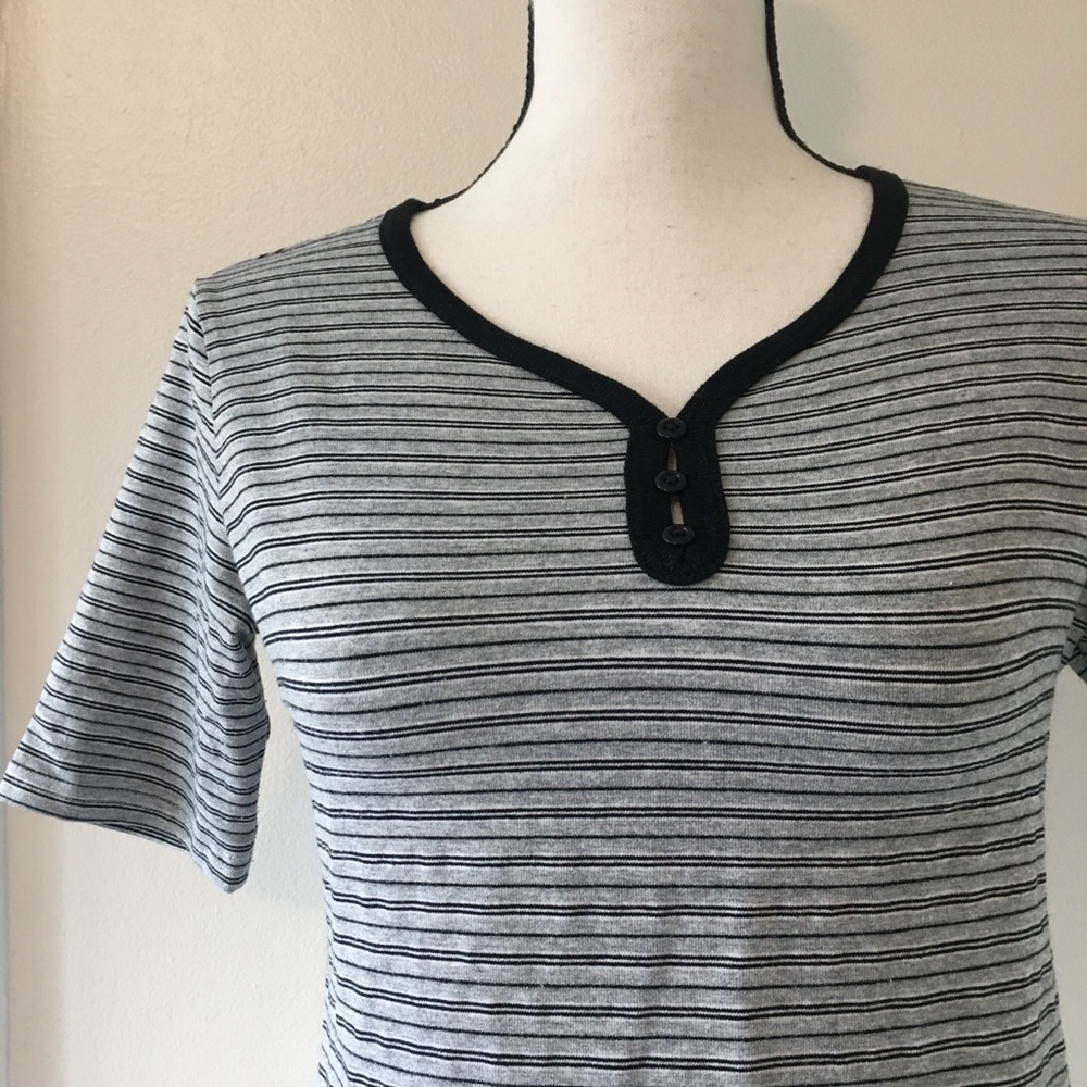 Vintage 90s Striped Henley T-Shirt